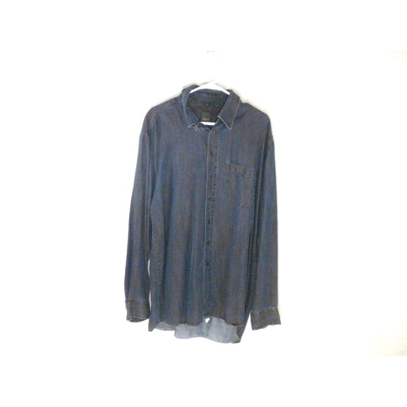 Haupt Germany Shirt Mens XL Blue Tinted Denim Chambray Button Down Long Sleeve - Picture 2 of 14